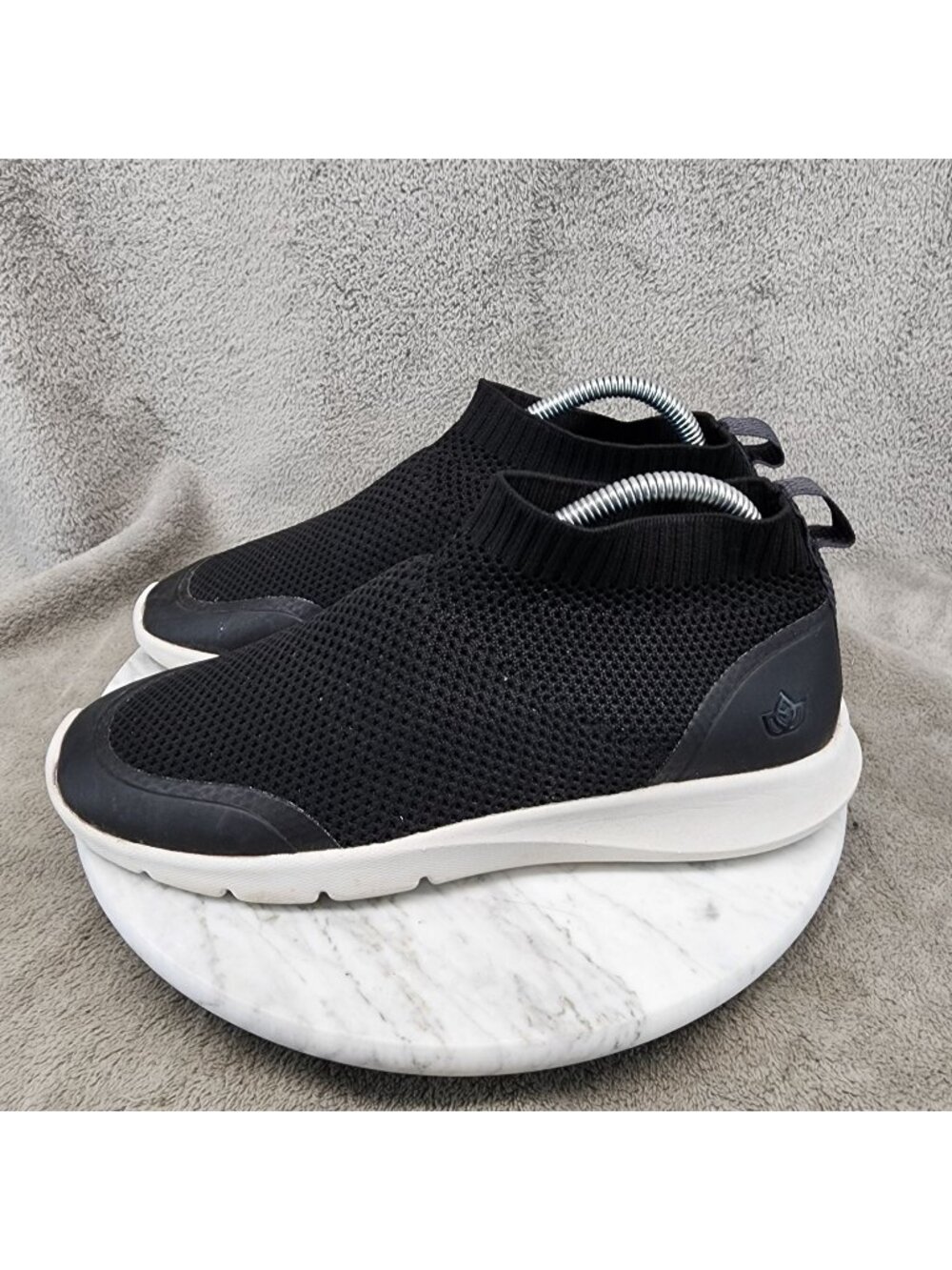 Spenco Shoes Womens Size 9.5 Black Yoga Stretch Slip On Stretch Sneakers *Read*